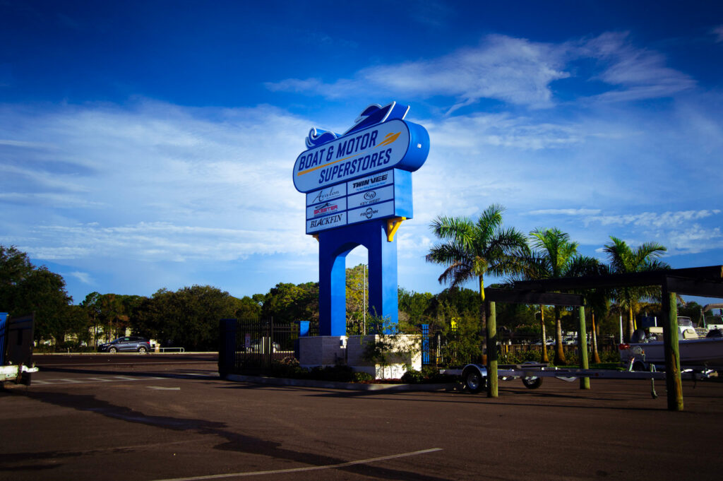 Large Freestanding Illuminated Cabinet Sign